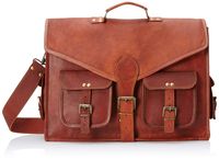 18 Inch Rustic Vintage Leather Messenger Bag Leather Laptop Bag Men's Leather Briefcase Satchel Bag