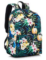 Leaper Vintage Backpack Girls Bookbag Travel Bag Laptop Bag Green Leaves-1