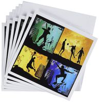 3dRose Skateboarding baseball basketball soccer - Greeting Cards, 6 x 6 inches, set of 6 (gc_6181_1)