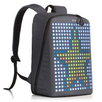 Pix Digital Customizable Backpack - Smart Waterproof Backpack with programmable LED Screen - 15'' Laptop Backpack for Women & Men (No Powerbank, Grey)