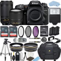 Nikon D7500 20.9 MP DSLR Camera (Black) with Nikon AF-S DX NIKKOR 18-140mm f/3.5-5.6G ED VR Lens + AF-P DX NIKKOR 70-300mm f/4.5-6.3G ED VR Lens Bundle includes 64GB Memory, Professional Accessories