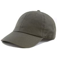 The Hat Depot 300N Washed Low Profile Cotton and Denim Baseball Cap (Olive)