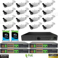 USG 1080P PoE IP CCTV Kit: 16x 1080P IP PoE 2.8-12mm Bullet Cameras + 1x 32 Channel Ultra 4K NVR + 4X 10 Port PoE Network Switch + 2X 4TB (8TB) : HD Video Surveillance for Your Home or Business