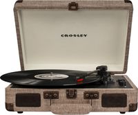 Crosley CR8005D-HA Cruiser Deluxe Portable 3-Speed Turntable with Bluetooth, Havana