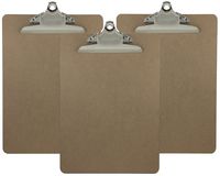 Letter Size Clipboard Standard Clip 9'' x 12.5'' Hardboard (Pack of 3)