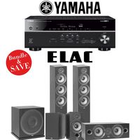 Elac F6.2 Debut 2.0 5.1-Ch Home Theater Speaker System with Yamah RX-V685BL 7.2-Channel 4K Network A/V Receiver