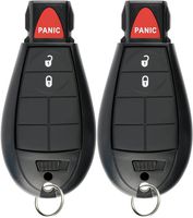 KeylessOption Keyless Entry Remote Car Key Fob Alarm for Dodge Ram, Jeep Cherokee GQ4-53T (Pack of 2)