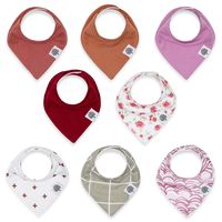 Parker Baby Bandana Drool Bibs - 8 Pack Baby Bibs for Girls -"Rose Set"
