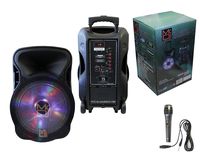Mr. Dj DJ15BTA 15-Inch 3000 Watt Max Power Speaker with Built-in Bluetooth & Battery LCD/MP3/USB/MICRO SD