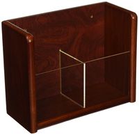 Buddy Products Oak and Acrylic 1 Pocket Literature and Brochure Holder, 4 x 7.5 x 9.75 Inches, Mahogany Finish (0622-16)