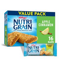 Kellogg's Nutri-Grain Soft Baked Apple Cinnamon Breakfast Bars - School Lunchbox Snacks, Individual Wrapped Bars (16 Count)