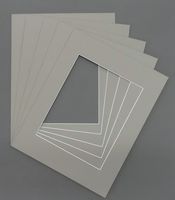 25 5x7 Ocean Grey Picture Mats with White Core, for 4x6 Pictures