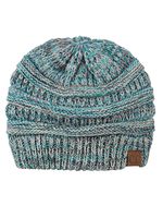 C.C Trendy Warm Chunky Soft Stretch Cable Knit Beanie Skully, 3 Tone Teal