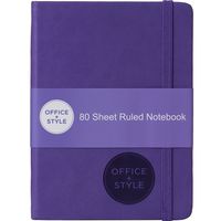 Office+Style  Personal Ruled Notebook with Elastic Strap, 80 Sheets, Purple (OS4-NBPRPL)