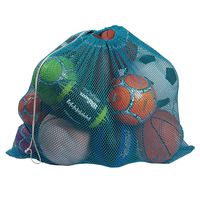 Mesh Equipment Bag, Turquoise - 24" x 36" - Adjustable, sliding drawstring cord closure. Perfect mesh bag for parent or coach, making it easy to transport and keeping your sporting gear organized.