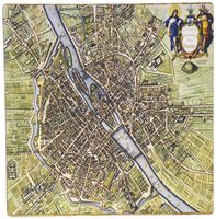 3dRose Print of 1627 Map of Paris in Color Mouse Pad (mp_182809_1)