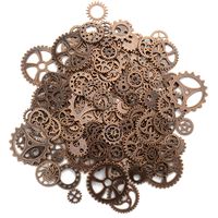 Aokbean 150 Gram Assorted Vintage Copper Metal Steampunk Jewelry Making Charms Cog Watch Wheel (Copper)