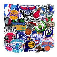 32-PCS NBA Basketball Team Logo Vinyl Waterproof Stickers for Water Bottle, Luggage, Car, Laptop, Skateboard, Helmet, Bicycle Decal Graffiti Patches
