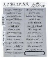 Stampers Anonymous Tim Holtz Cling Rubber Stamp Set, 7 by 8.5-Inch, Simple Sayings