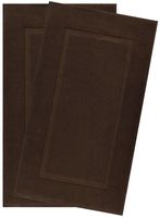 900 GSM Machine Washable 20x34 Inches 2-Pack Banded Bath Mats, Luxury Hotel and Spa Quality, 100% Ring Spun Genuine Cotton, Maximum Softness and Absorbency by United Home Textile, Chocolate Brown