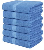Utopia Towels Cotton Towels, Electric Blue, 22 x 44 Inches Towels for Pool, Spa, and Gym Lightweight and Highly Absorbent Quick Drying Towels,(Pack of 6)