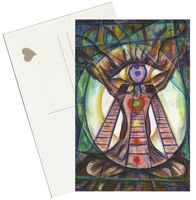 Celtic Druid Wisdom Tree 4"x6" Set of 6 Linen Postcards