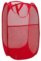 Mesh Popup Laundry Hamper - Portable, Durable Handles, Collapsible for Storage and Easy to Open. Folding Pop-Up Clothes Hampers are Great for The Kids Room, College Dorm or Travel. (Red)