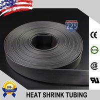 225FWY 50 FT 3/8" 9mm Polyolefin Black Heat Shrink Tubing 2:1 Ratio