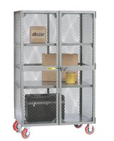 Little Giant SL2-3060-6PYFL All-Welded Mobile Storage Lockers, 2 Center Shelves, 2000 lb. Capacity, 6" Polyurethane, Gray