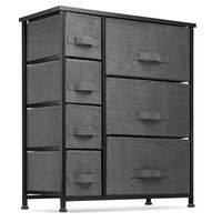 7 Drawers Dresser - Furniture Storage Tower Unit for Bedroom, Hallway, Closet, Office Organization - Steel Frame, Wood Top, Easy Pull Fabric Bins Black/Charcoal