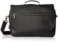 Kenneth Cole Reaction Tech-IT Flapover Pull-Thru Handle Anti-Theft RFID 15.6" Laptop & Tablet Business Portfolio With USB Charging Port, Black