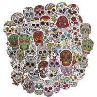 Holiday Sticker 50pcs Random Horror Vinyl Skateboard Guitar Suitcase Sticker Door Laptop Luggage Cart Bicycle Bicyclee Sticker (ShantouC)