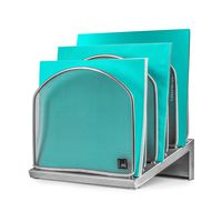 Desk Organizer Inclined File Sorter by Mindspace, Office Desktop Document sorter with 5 Upright Sections | File Folder and Letter Organizer | The Mesh Collection, Silver