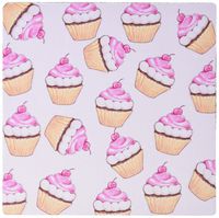 3dRose LLC 8 x 8 x 0.25 Inches Mouse Pad, Print of Cute Pink Cupcake Toss Pattern (mp_183505_1)