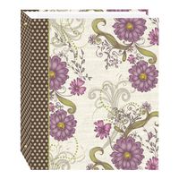 Magnetic Self-Stick 3-Ring Photo Album 100 Pages (50 Sheets), Berry Blossoms Design
