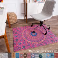 Anji Mountain Chair Mat Rug'd Collection, 1/2" Thick - For All Surfaces, Kuta , Pink Sunburst