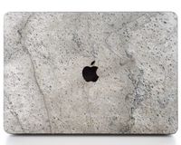 WOODWE MacBook Cover Made of Real Stone | for Mac Pro 15 inch with Touch ID/Bar/Thunderbolt | Late 2016 - Mid 2018 | Natural Silver Grey Stone