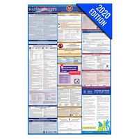 MA Labor Law Poster, 2020 Edition - State, Federal and OSHA Compliant Laminated Poster (Massachusetts, English)