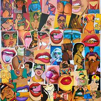 Yoogeer 47Pcs Sexy and Vulgar Skateboard Stickers DIY Laptop Luggage Stickers Decals