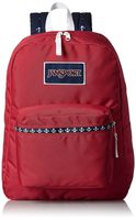 JanSport Womens Classic Mainstream High Stakes Backpack - Red Tape/Land Ahoy / 16.7"H X 13"W X 8.5"D