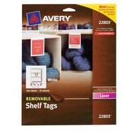 Avery Removable Shelf Tags for Laser Printers, 2 x 2.25-Inches, Pack of 120 (22803)
