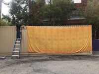 Patterned Gold Fabric Backdrop, 20 x 8 feet