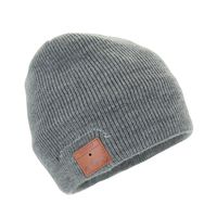 Tenergy Wireless Bluetooth Beanie Hat with Detachable Stereo Speakers & Microphone, Fleece-Lined Unisex Music Beanie for Outdoor Sports, Basic Knit (Grey)