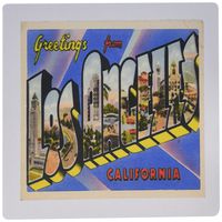 3dRose LLC 8 x 8 x 0.25 Inches Mouse Pad, Greetings from Los Angeles Postcard (mp_163738_1)