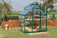 Palram HG5504G Hybrid Hobby Greenhouse, 6' x 4' x 7', Forest Green