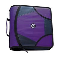 Case-it King Sized Zip Tab 4-Inch D-Ring Zipper Binder with 5-Tab File Folder, Purple, D-186-PUR-18