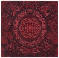 3dRose LLC 8 x 8 x 0.25 Inches Mouse Pad, Renaissance Inspired Oval Design in Red (mp_78443_1)