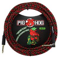 Pig Hog PCH20PLR Right-Angle 1/4" to 1/4" Tartan Plaid Guitar Instrument Cable, 20 Feet