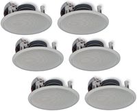 Yamaha In-Ceiling 3-Way 100 watts Natural Sound Custom Easy-to-install Speakers (Set of 6) with Dual Tweeters & 6-1/2" Woofer for 1 Large Room or Several Smaller Rooms