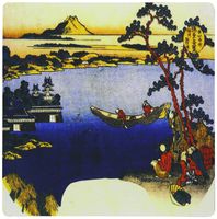 3dRose LLC 8 x 8 x 0.25 Inches Mouse Pad, Vintage Hokusai 1800 View of Lake Suwa, Woodcut Painting Photo (mp_163042_1)